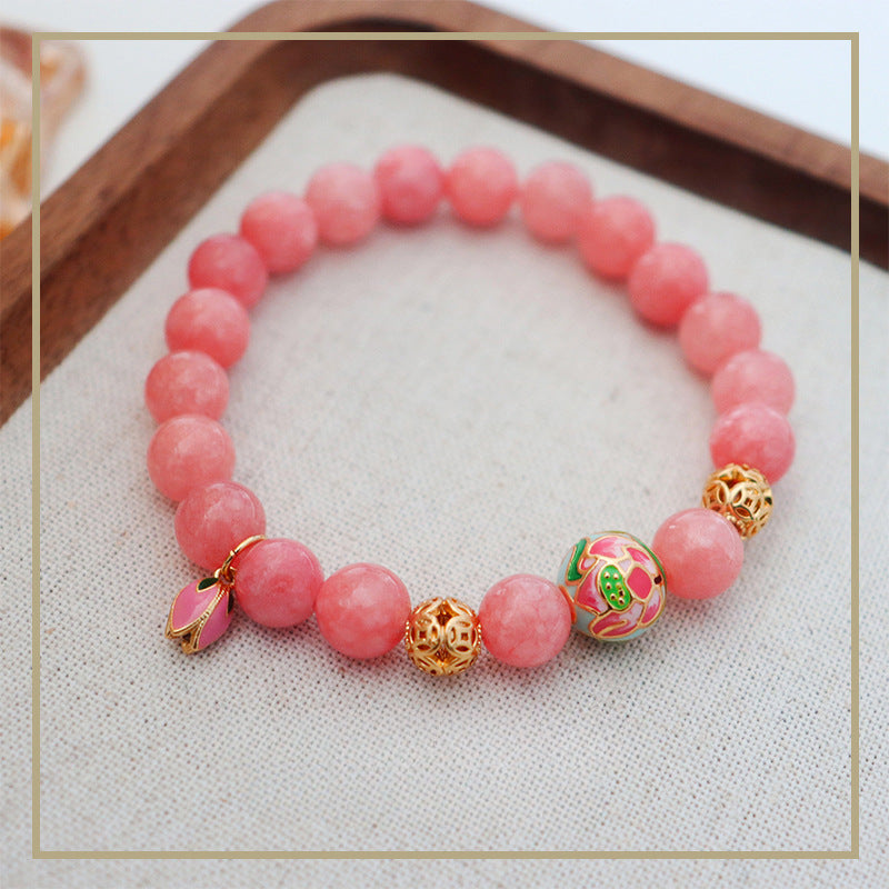 Nueva pulsera de cuentas de flores coloridas de estilo chino para mujer.