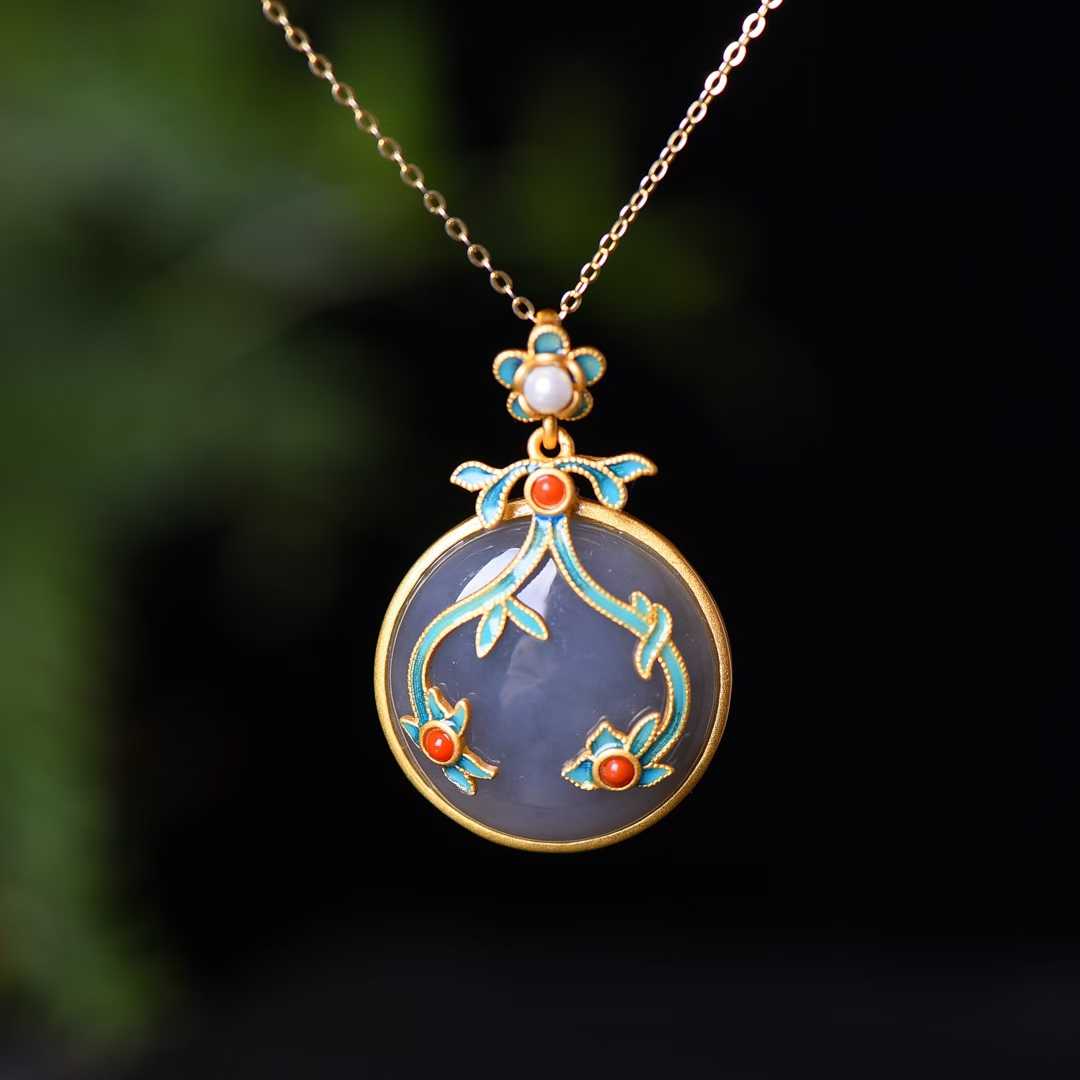 Ancient Craft Silver Hetian Nephrite "Thick Matte Gold" Jewelry Set Series