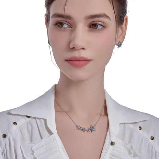 Collar de estrella azul hielo 