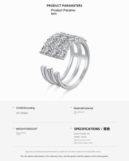 Anillo de diamantes en espiral moderno y personalizado.