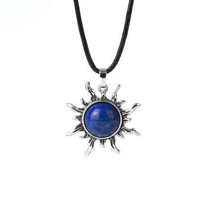 Vintage Amethyst Sunflower Pendant