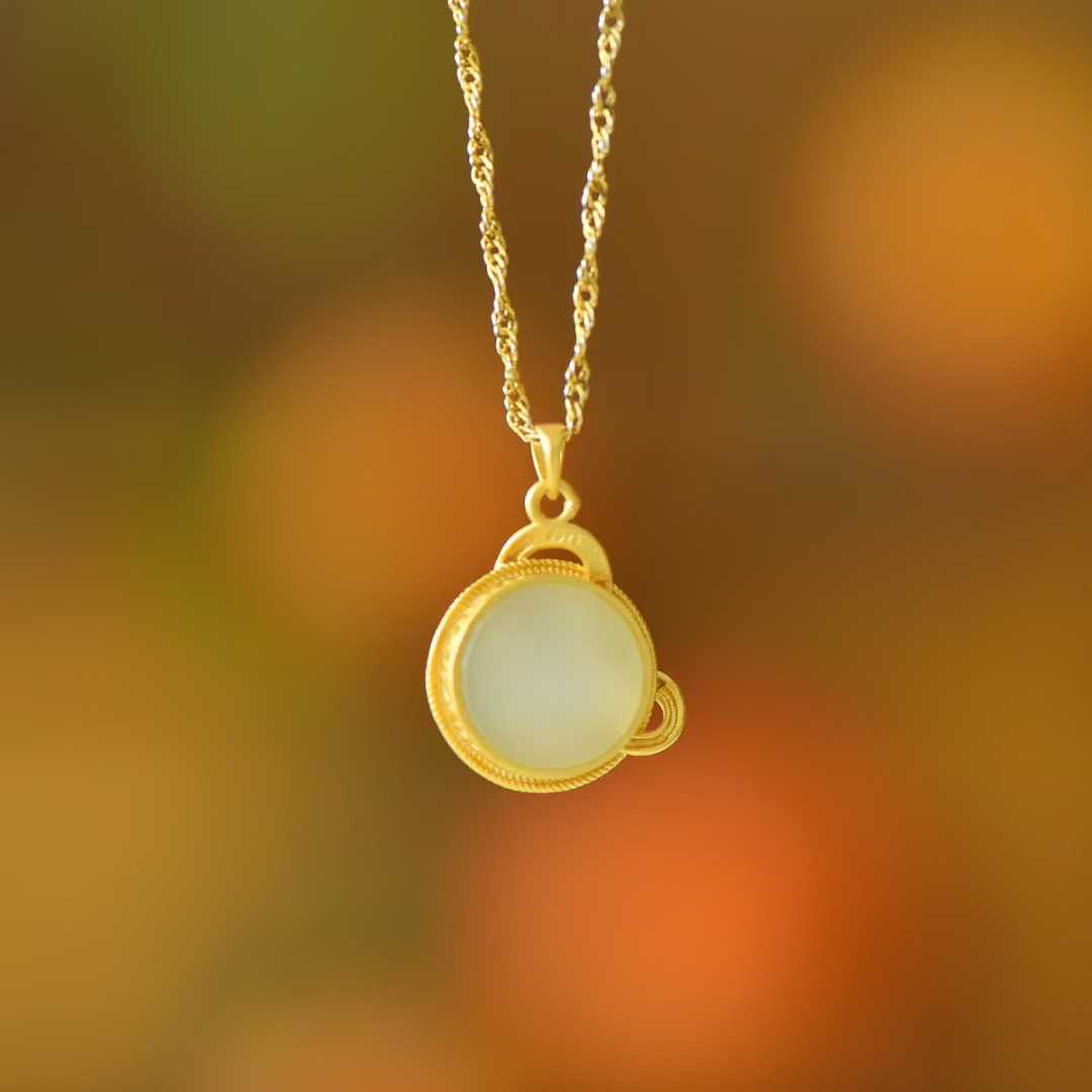 925 Silver-Inlaid Hetian Jade Pendant (Dynamic Snake Silhouette Design)