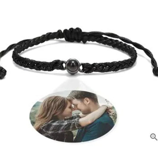 Pulsera de cuerda tejida con proyección de fotos 
