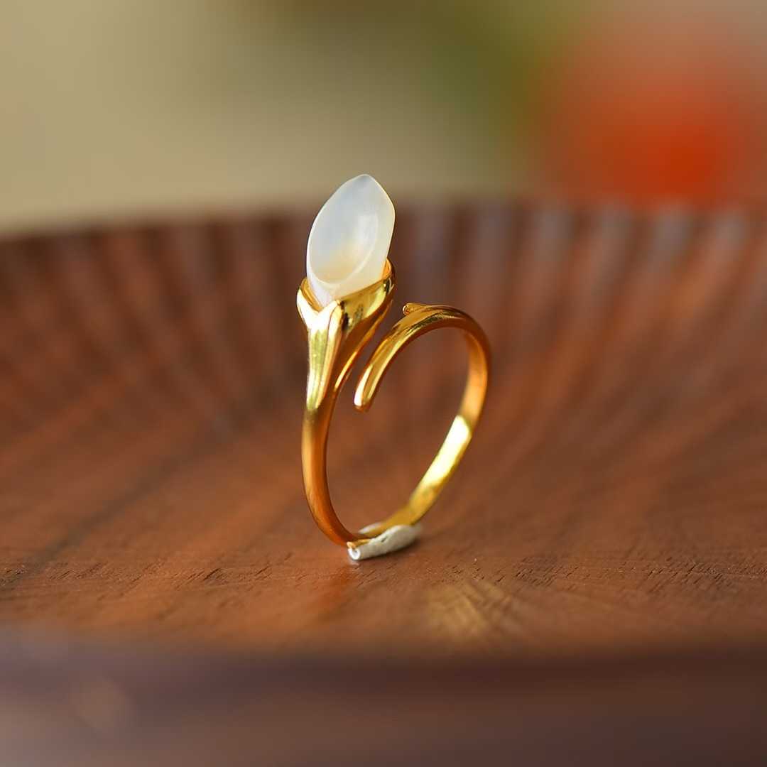 Ancient-Style Silver Inlaid Nephrite Rose Three-Piece Set