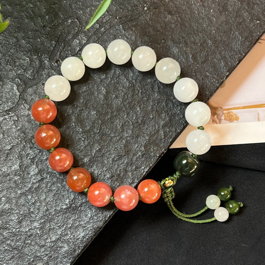 Pulsera de cuerda trenzada Nanhong de jade hetiano
