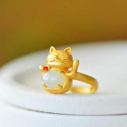 S925 Silver Inlaid Hetian Nephrite "Attract Wealth & Gather Blessings" Jewelry Set Product Description（English）