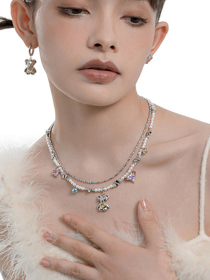 Millennial style cute bear necklace