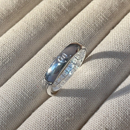 Shiny sterling silver couple ring