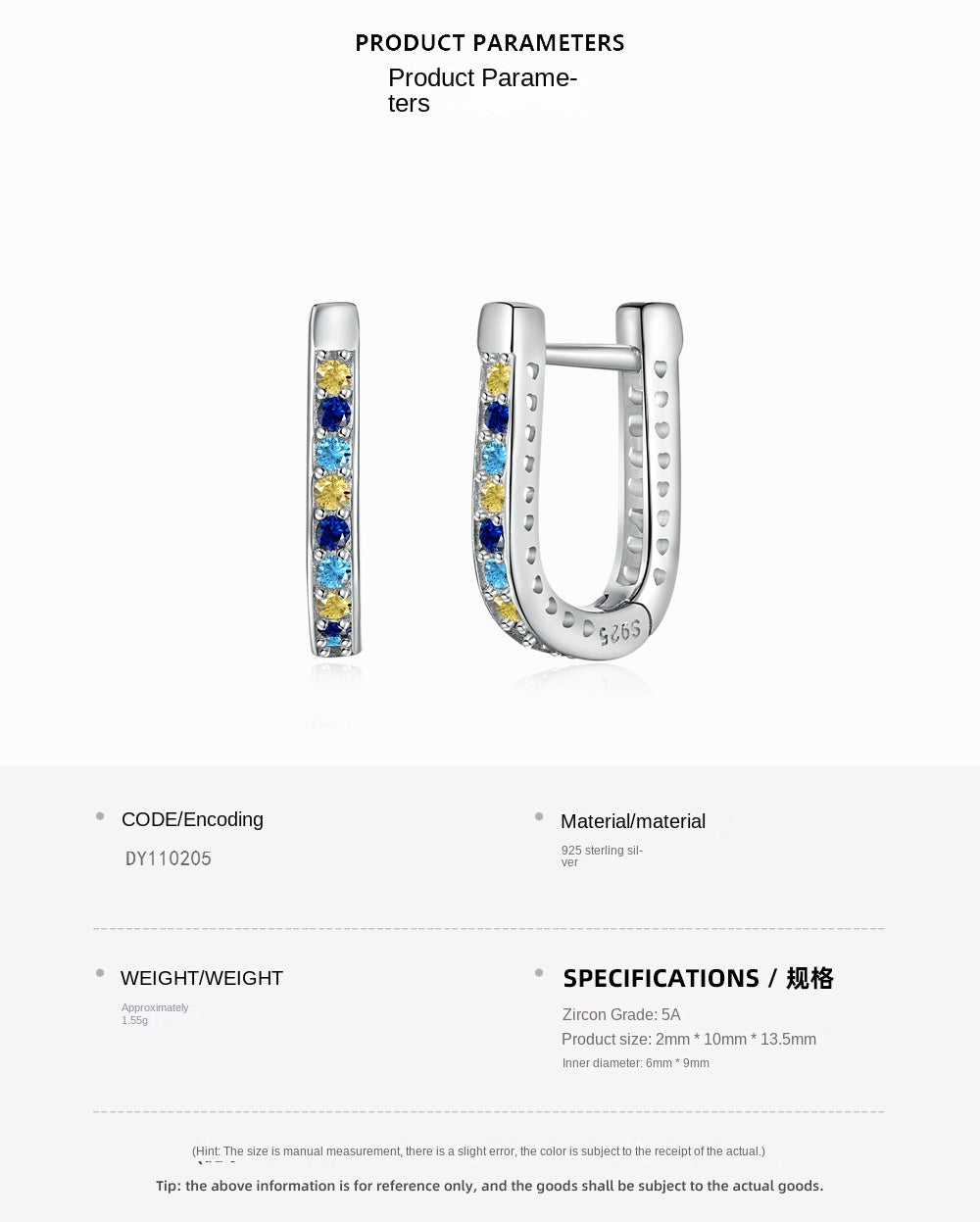 Pendientes en forma de U de diseño de alta gama
