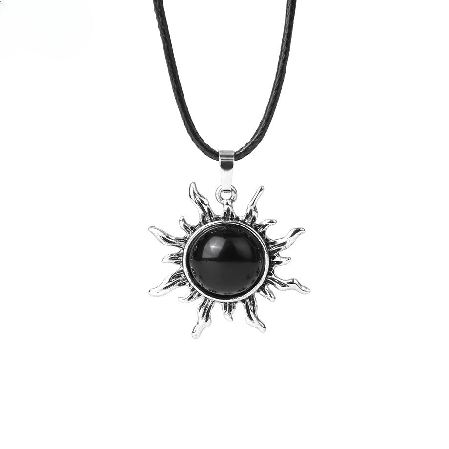 Vintage Amethyst Sunflower Pendant