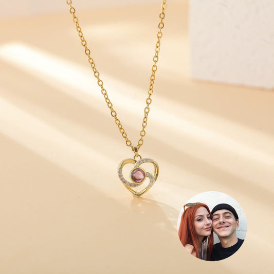 Photo Projection Heart Necklace