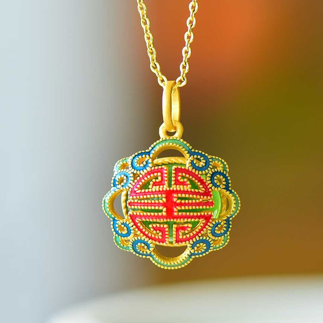 925 Silver Inlaid Hetian Green Nephrite "Contentment & Fulfillment" Jewelry Set