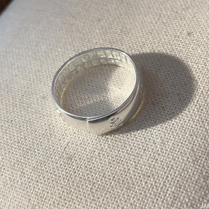 Shiny sterling silver couple ring