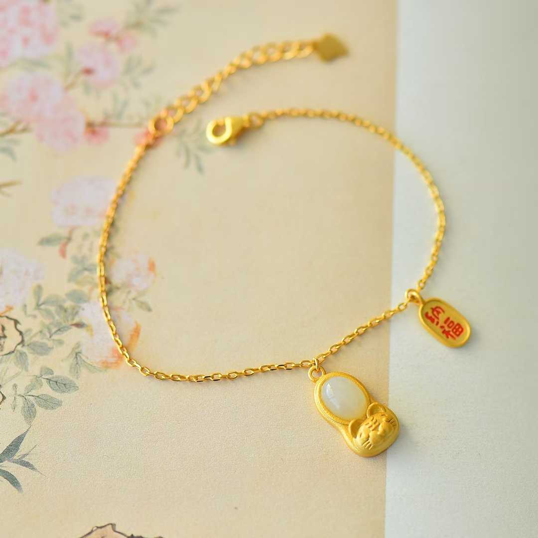 S925 Silver Inlaid Hetian Nephrite "Attract Wealth & Gather Blessings" Jewelry Set Product Description（English）