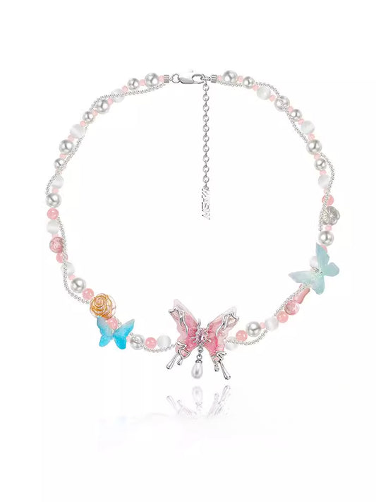 Collar de mariposas de colores 