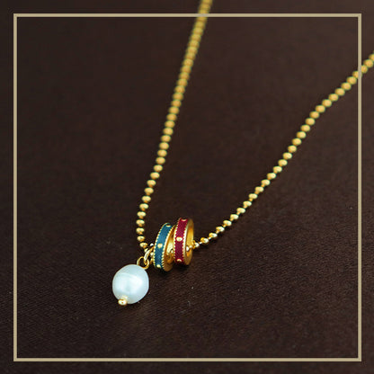 Collar de perlas naturales de agua dulce de colores vintage de primera calidad 