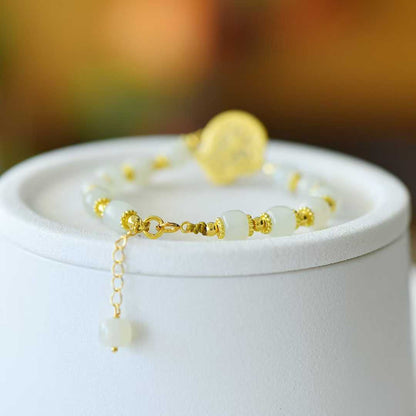 925 Silver Inlaid Hetian Nephrite "Spiritual Snake & Fortune Activation" Bracelet