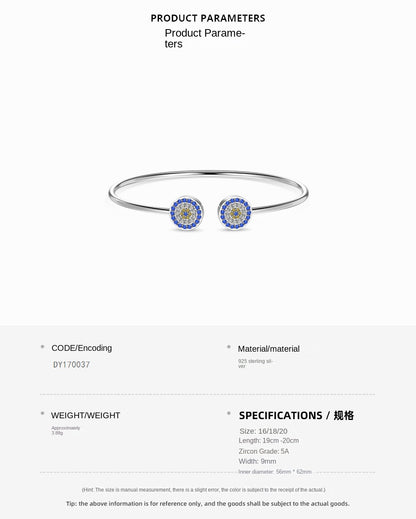 Pulsera de circonita de ojo de diablo moderna y de moda.