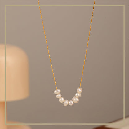 Collar de perlas naturales de agua dulce de lujo para mujer