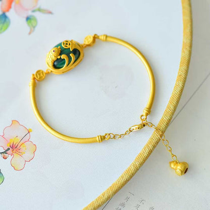 925 Silver-Inlaid Malachite Bracelet "Year After Year Surplus