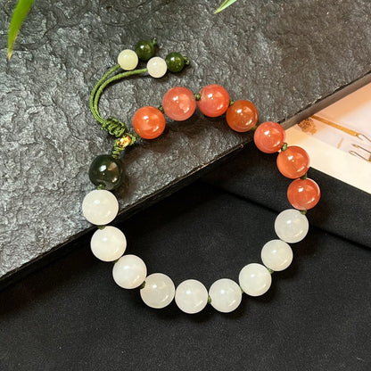 Pulsera de cuerda trenzada Nanhong de jade hetiano
