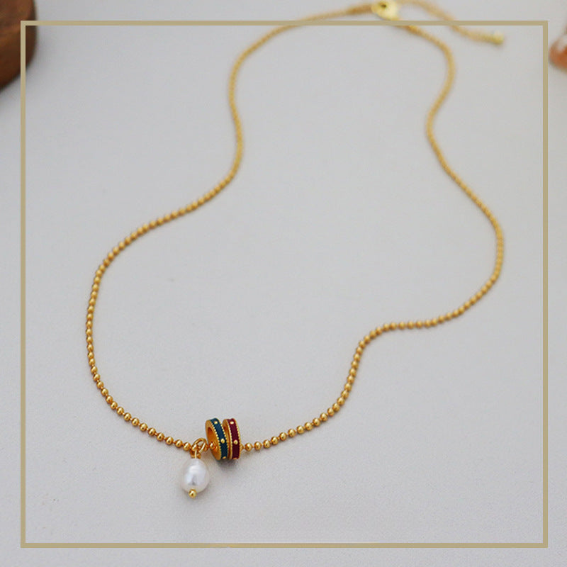Collar de perlas naturales de agua dulce de colores vintage de primera calidad 