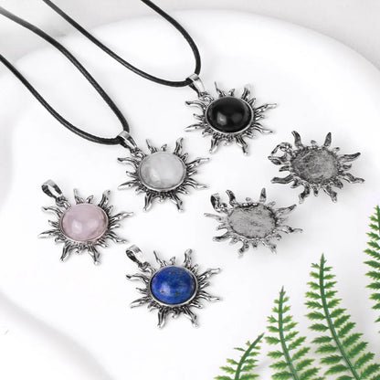 Vintage Amethyst Sunflower Pendant