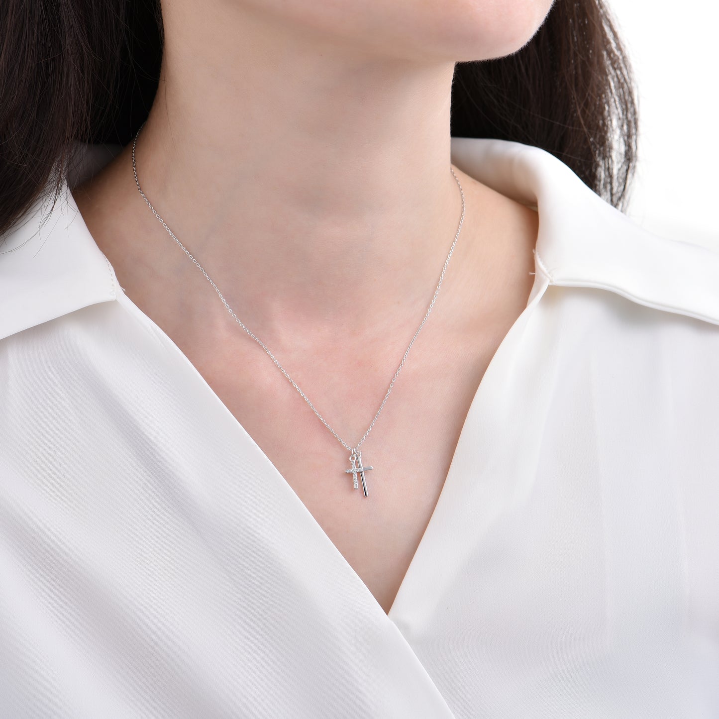 Gold Plated Faith Cross Pendant Necklace Women's Jewelry