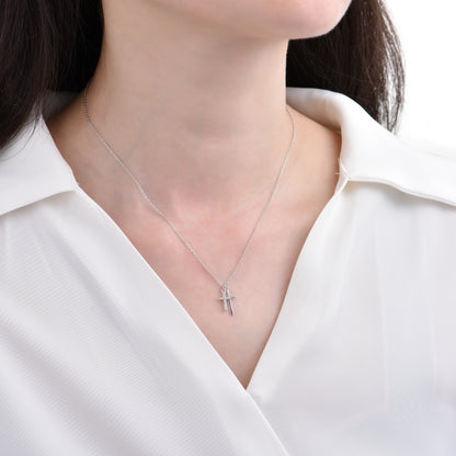 Gold Plated Faith Cross Pendant Necklace Women's Jewelry