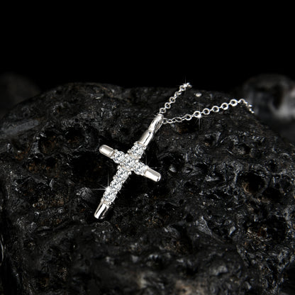 Collar colgante con cruz de fe noble y lujoso