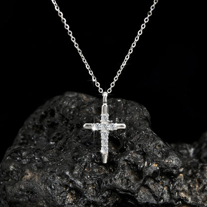 Collar colgante con cruz de fe noble y lujoso