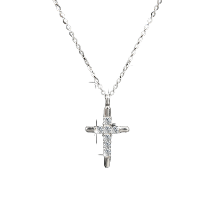 Collar colgante con cruz de fe noble y lujoso