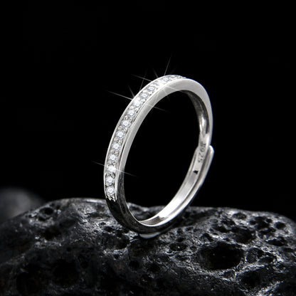 Anillo de circonita de un solo bucle de alta gama simple