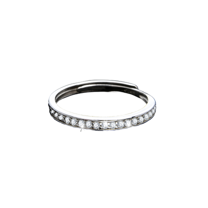 Anillo de circonita de un solo bucle de alta gama simple