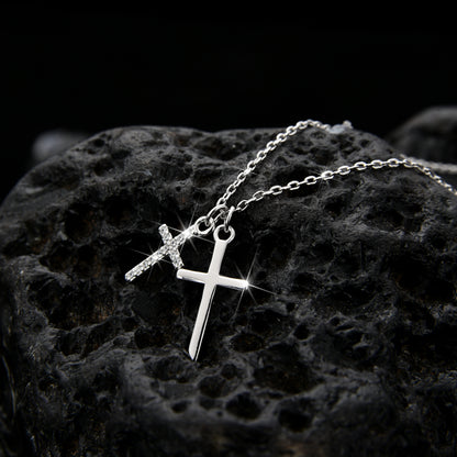 Gold Plated Faith Cross Pendant Necklace Women's Jewelry
