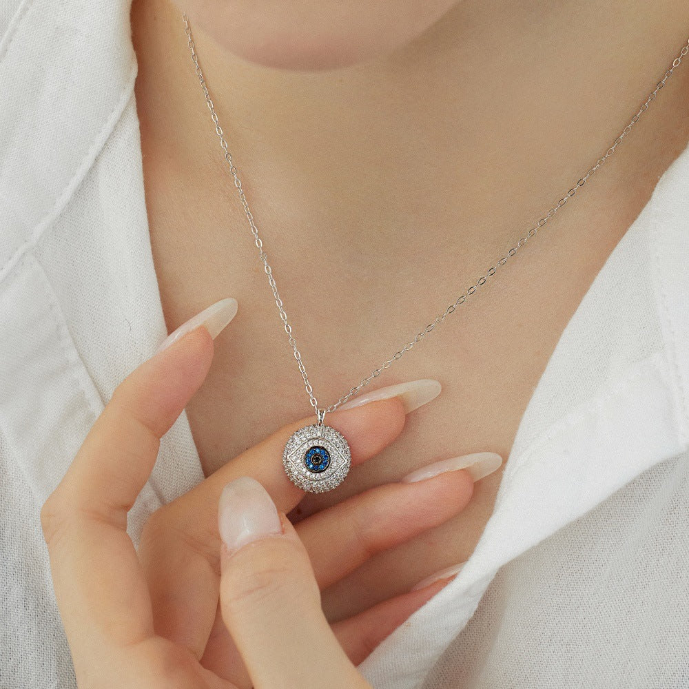 Collar de ojo de diablo redondo con personalidad simple y elegante