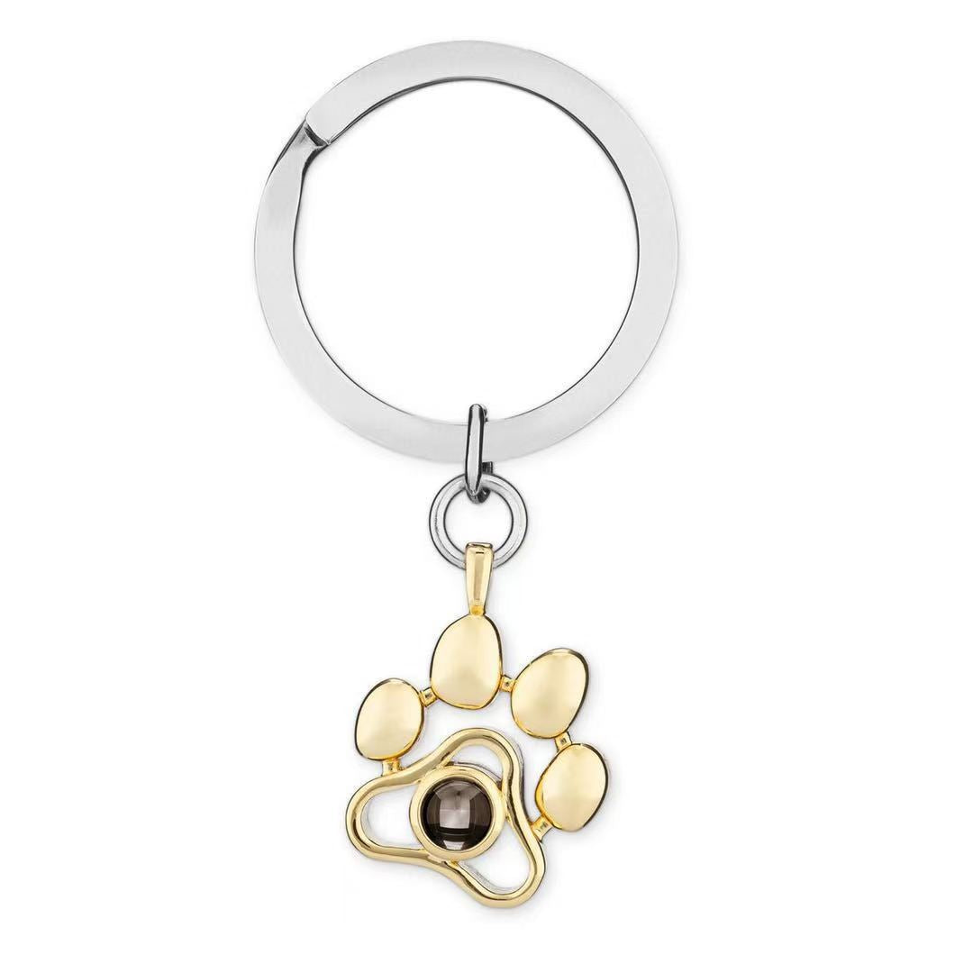 Photo projection dog paw necklace