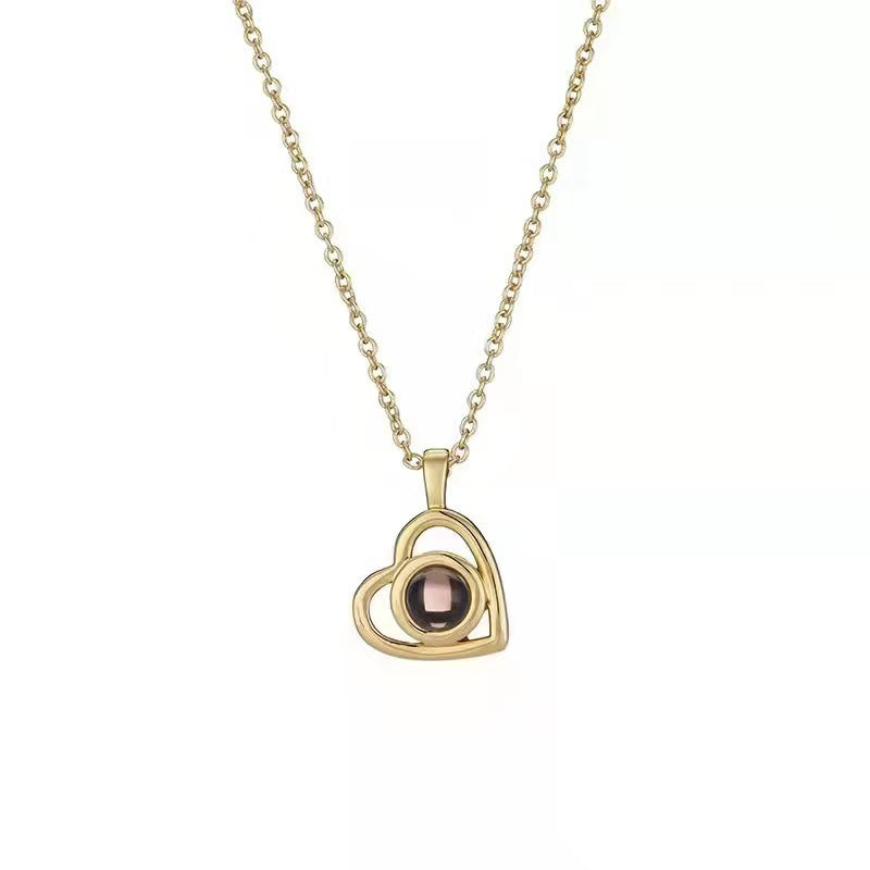Photo projection pendant necklace