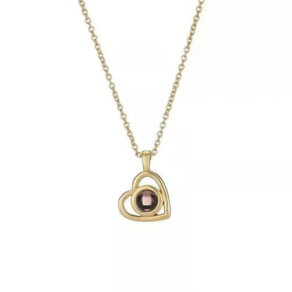 Photo projection pendant necklace