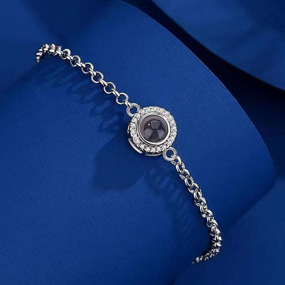 Photo projection round bezel fashion jewelry