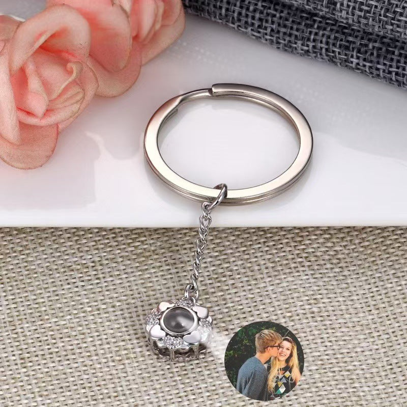 Photo projection sunflower necklace
