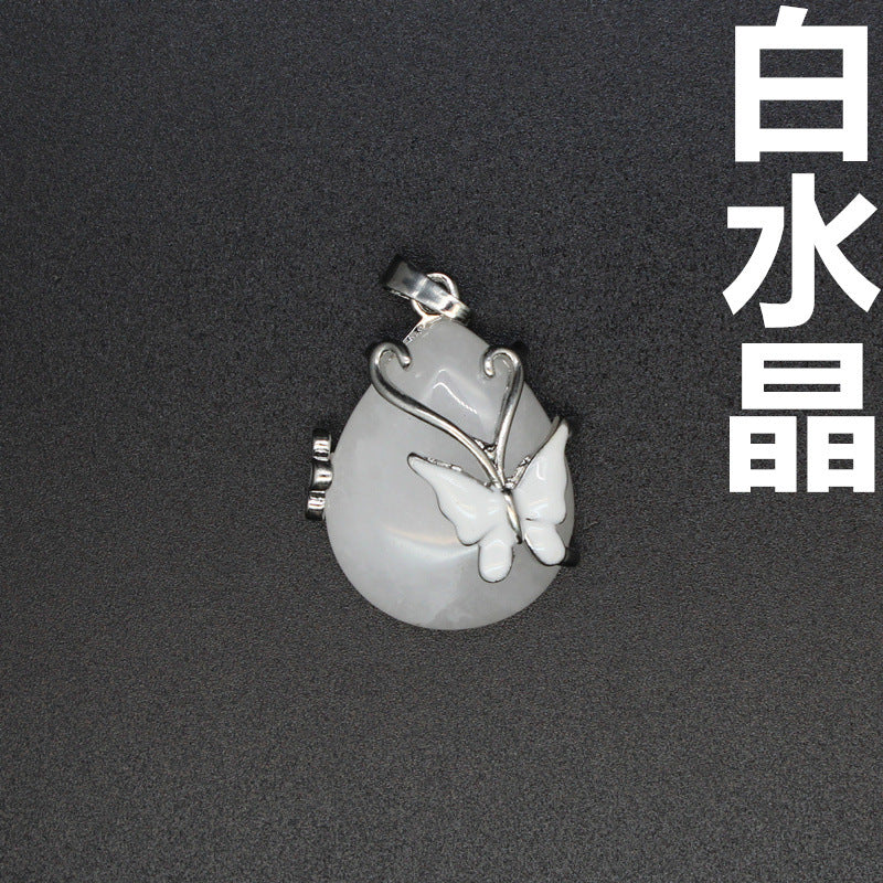 Teardrop Butterfly Shaped Crystal Pendant