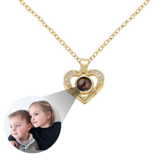 Photo Projection Heart Necklace
