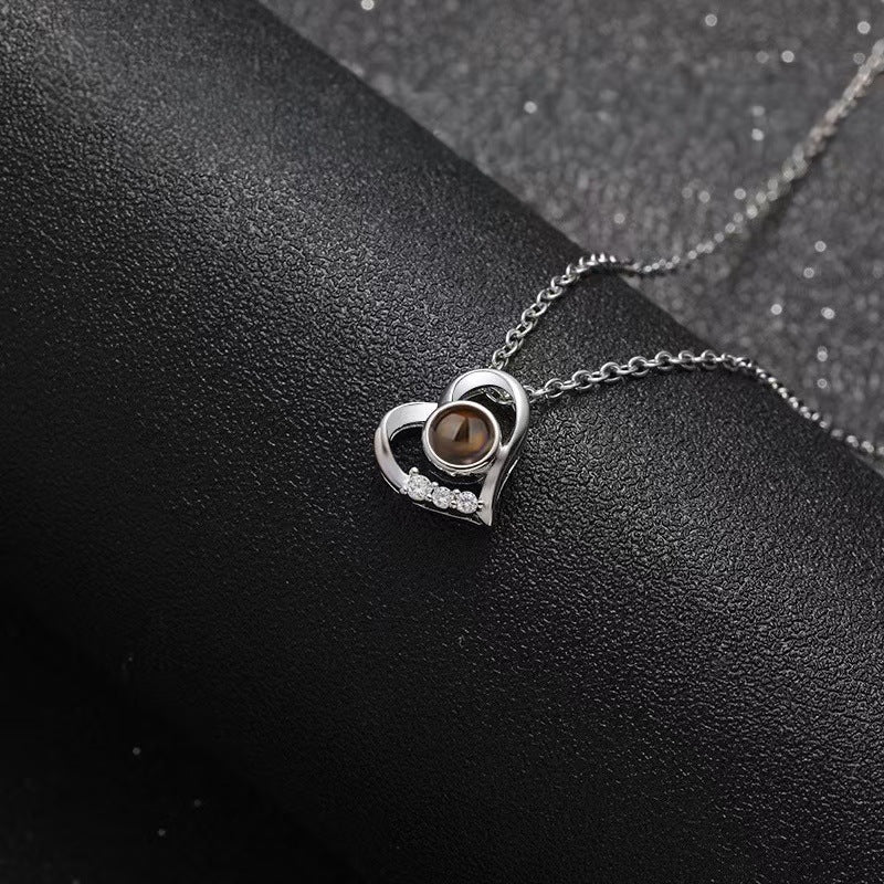 Photo Projection Heart Necklace