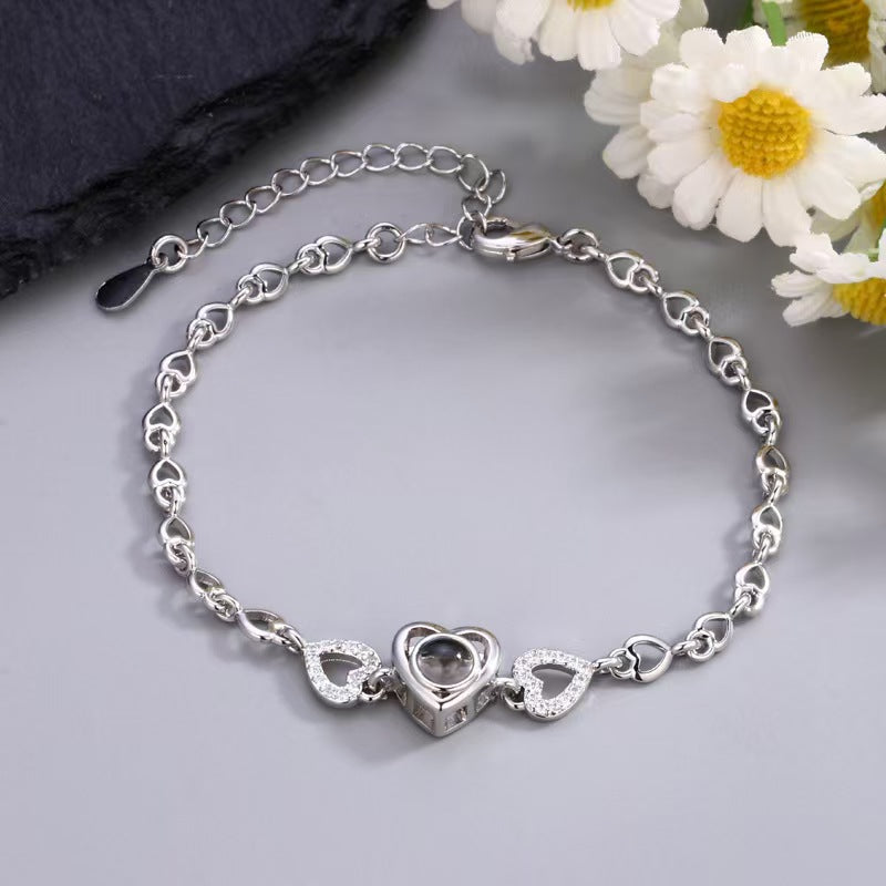 Pulsera de proyección de fotos en forma de corazón 