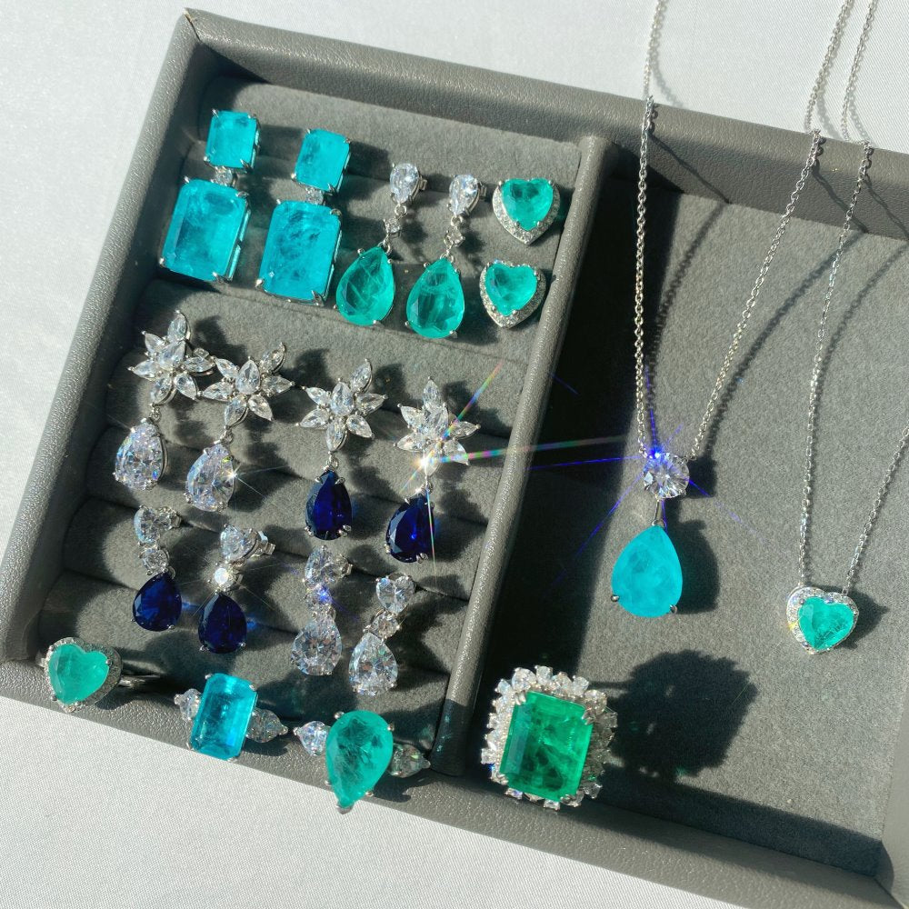 Pendientes azul claro de alta gama