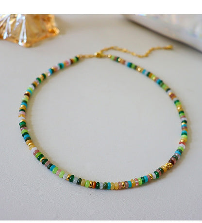 High-end exquisite vintage colorful abacus bead necklace