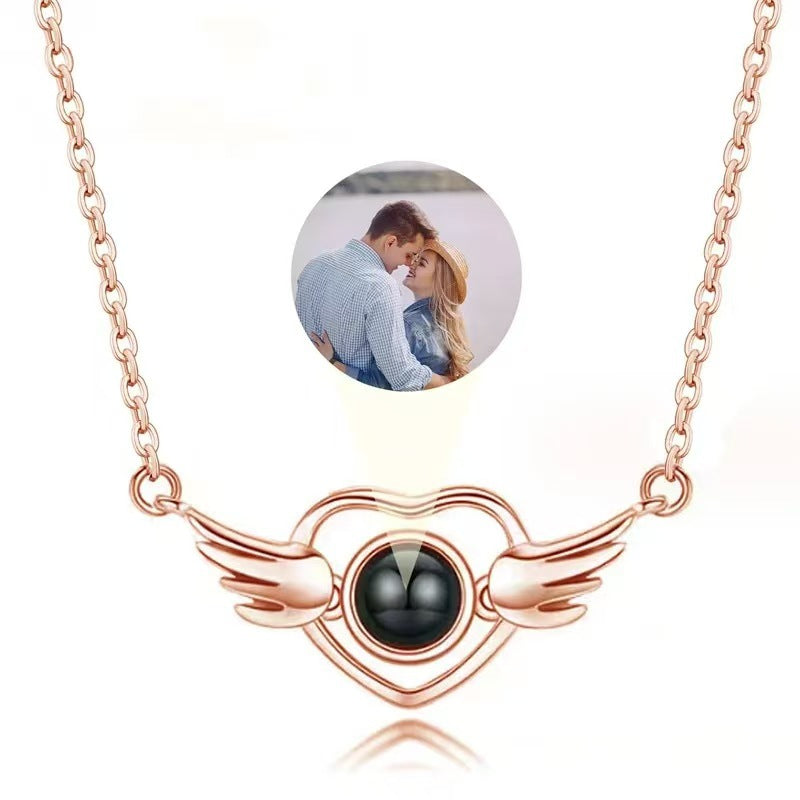 Photo Projection Heart Necklace