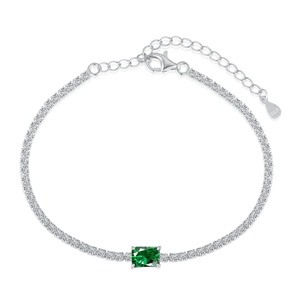 Pulsera de tenis de lujo con circonita esmeralda