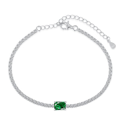 Pulsera de tenis de lujo con circonita esmeralda
